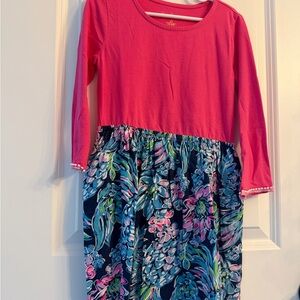 Lilly Pulitzer Pink and Blue Floral Kids Dress